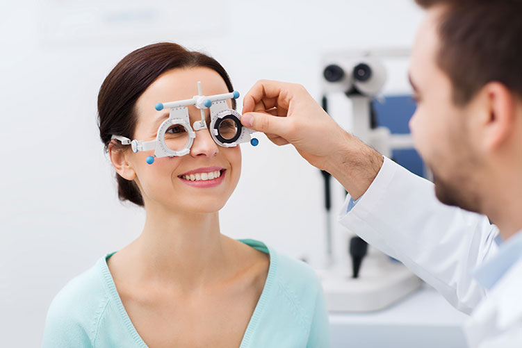 Female Eye Exam